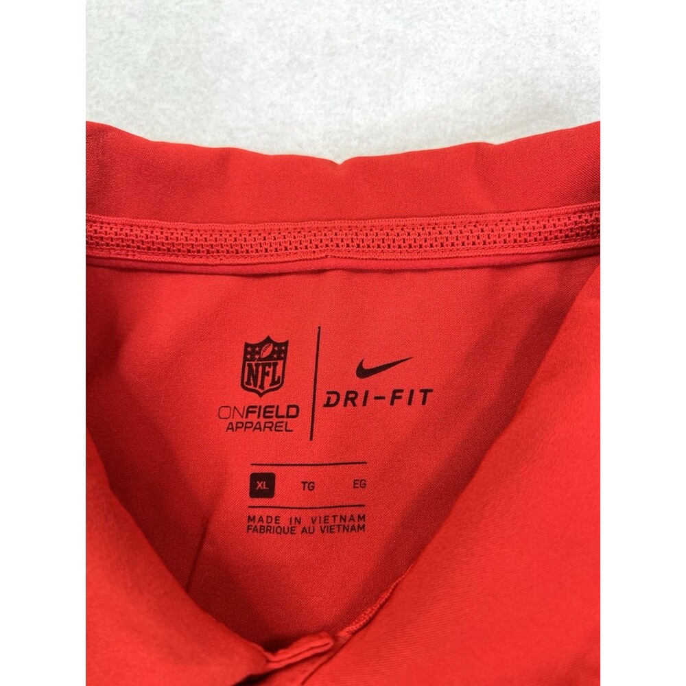 Nike Kansas City Chiefs NFL Dri-Fit Red On-Field Football Polo Shirt Mens XL - Picture 4 of 12